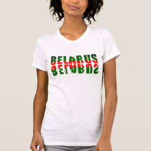Funky Letters Belarus Беларусь Vlag T-Shirt Tee