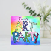Funky Letters Birthday Invitation Kaart (Staand voorkant)