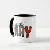 Funky letters Gewoon bidden Mok (Voorkant links)