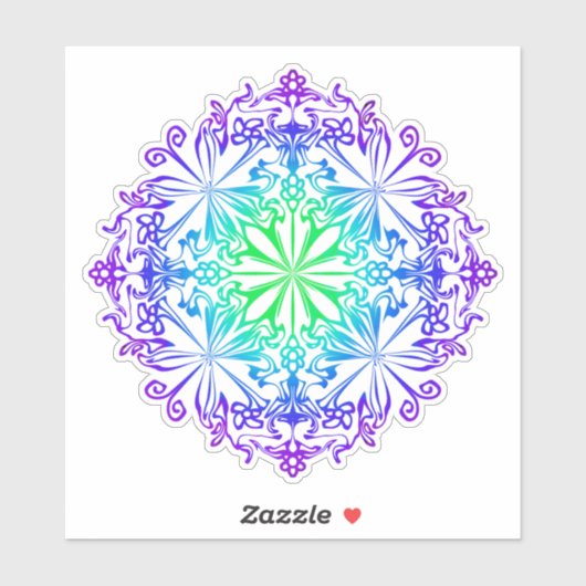 Funky leuke boho floral swirl design sticker (Vel)