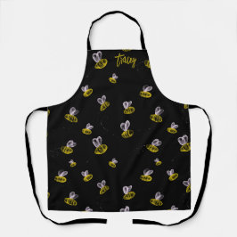 Funky leuke hommels op zwart schort
