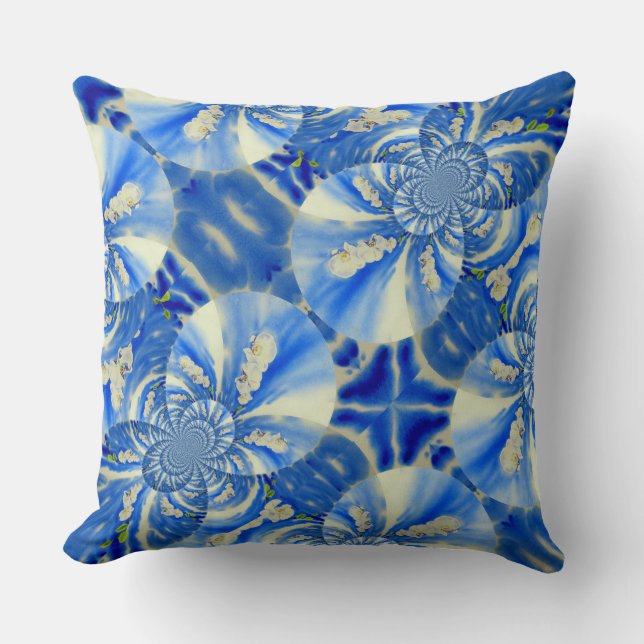 Funky leuke Orchidee Watercolor surrealistische sc Kussen (Voorkant)