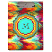 Funky, Levendig Regenboog Monogram Klembord (Voorkant)