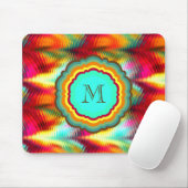 Funky, Levendig Regenboog Monogram Muismat (Met muis)
