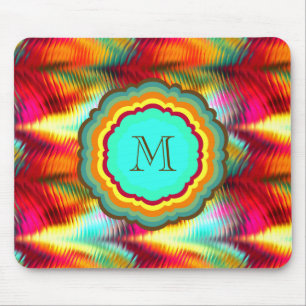 Funky, Levendig Regenboog Monogram Muismat