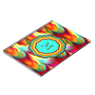 Funky, levendig regenboogmonogram notitieboek
