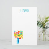 Funky levendige bloemen kunst illustratie briefpapier (Staand voorkant)