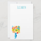 Funky levendige bloemen kunst illustratie briefpapier (Voorkant)