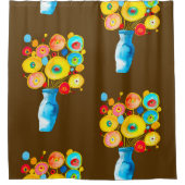 Funky levendige bloemen kunst illustratie douchegordijn (Voorkant)