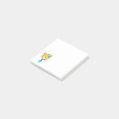 Funky levendige bloemen kunst illustratie post-it® notes (Schuin)