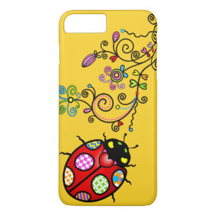 Funky Lieveheersbeestje en Krolbloemen iPhone 7 Pl Case-Mate iPhone Case