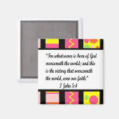 Funky lijst, I John 5:4 magneet (Voorkant / Achterkant)