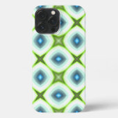Funky Lime Green Aqua Turquoise Squares Art Mosaic iPhone Hoesje (Achterkant)