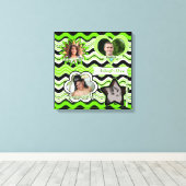 Funky Lime Green, Black, White Photo Wall Hanging Canvas Afdruk (Insitu (Houten vloer))