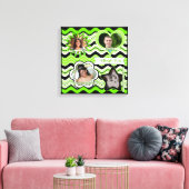 Funky Lime Green, Black, White Photo Wall Hanging Canvas Afdruk (Insitu (Woonkamer))