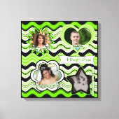 Funky Lime Green, Black, White Photo Wall Hanging Canvas Afdruk (Voorkant)
