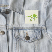 Funky Limoen Paars Wedjet Vierkante Button 5,1 Cm (In situ)