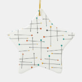 Funky Lines Patroon Retro Mid Century Kerstmis Keramisch Ornament (Voorkant)