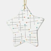 Funky Lines Patroon Retro Mid Century Kerstmis Keramisch Ornament (Links)