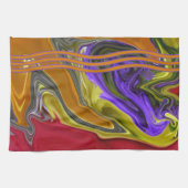 Funky Liquid Wave Abstract Kunstwerk Theedoek (Horizontaal)