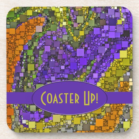 Funky Liquid Wave Geometric Artwork gepersonalisee Bier Onderzetter (Voorkant)