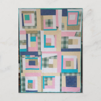 Funky Log Cabin Quilt Briefkaart