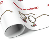 Funky Lost Eyeglasses Cartoon Cadeaupapier (Rol Hoek)