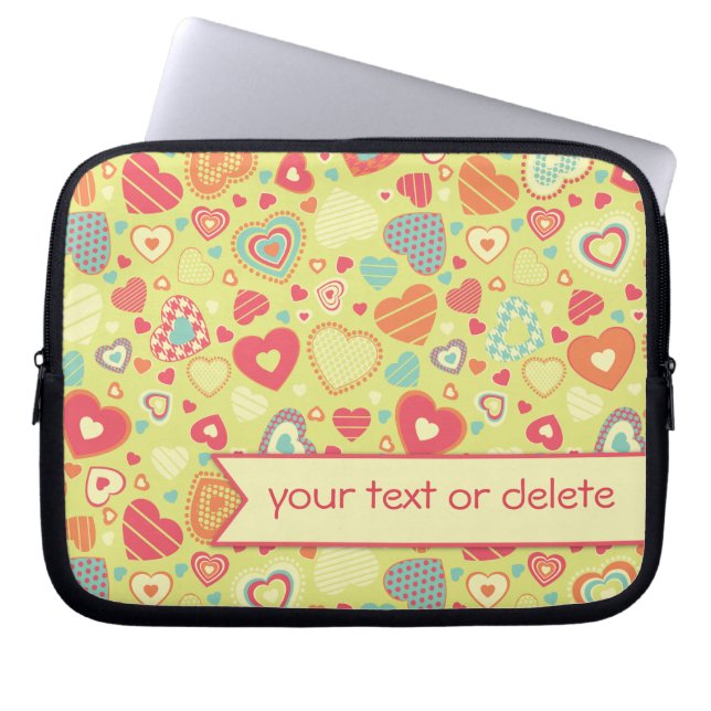 Funky Love klein hartpatroon. Laptop Sleeve (Voorkant)
