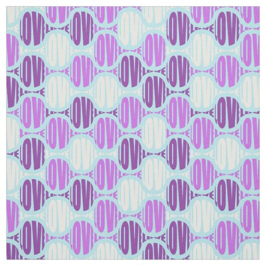 Funky Love Typography Paarse Stof (Swatch)