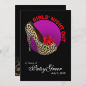 Funky Luipaard Stiletto Meidenavondje Kaart (Voorkant / Achterkant)