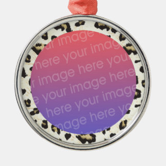 funky luipaardprint patroon fotolijst metalen ornament