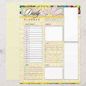 Funky madeliefjes dagelijkse planner (Voorkant / Achterkant)