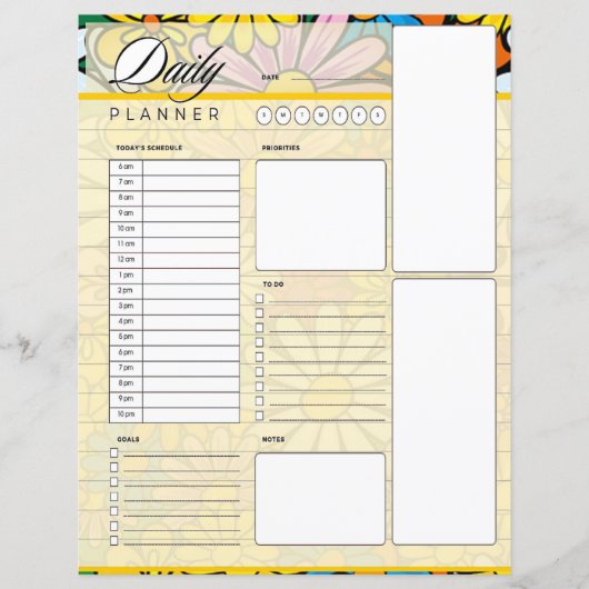 Funky madeliefjes dagelijkse planner (Voorkant)