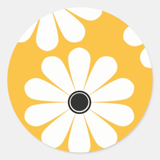 Funky madeliefjes (geel) Stickers (Voorkant)
