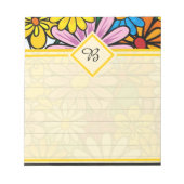 Funky madeliefjes monogram notitieblok (Voorkant)