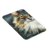 Funky Maine Coon Cat Art Magneet (Rechterzijde)