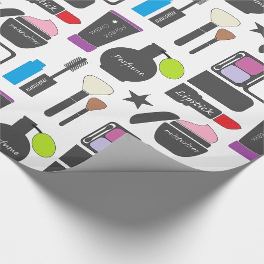 Funky Makeup Collage Cadeaupapier (Hoek)