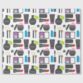 Funky Makeup Collage Cadeaupapier (Vlak)