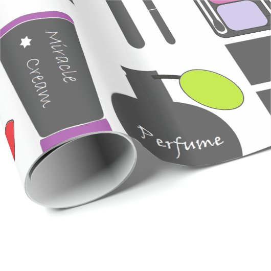 Funky Makeup Collage Cadeaupapier (Rol Hoek)