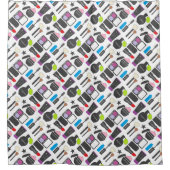 Funky Makeup Collage Douchegordijn (Voorkant)