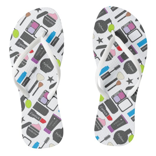 Funky Makeup Collage Pattern Teenslippers (Voetbed)