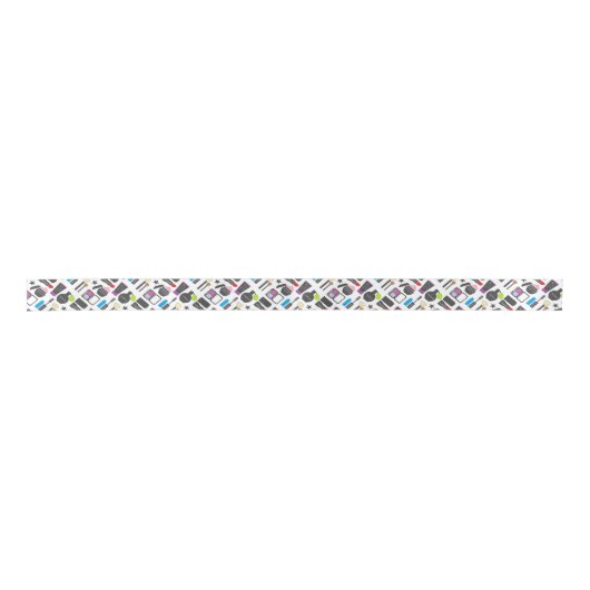 Funky Makeup Collage Satijnen Lint (Voorkant)