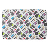 Funky Makeup Cosmetics Collage Pattern Badmat (Voorkant)