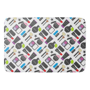 Funky Makeup Cosmetics Collage Pattern Badmat