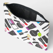 Funky Makeup Cosmetics Collage Pattern Etui (Open)