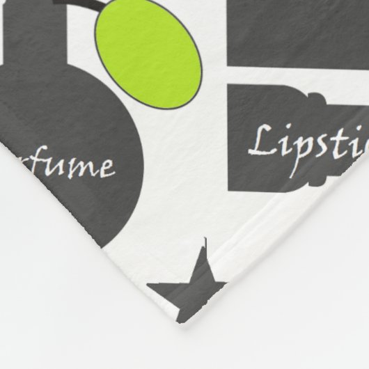 Funky Makeup Cosmetics Collage Pattern Fleece Deken (Hoek)