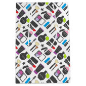 Funky Makeup Cosmetics Collage Pattern Medium Cadeauzakje (Voorkant)