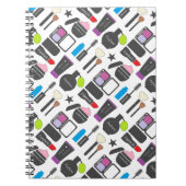 Funky Makeup Cosmetics Collage Pattern Notitieboek (Voorkant)