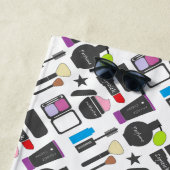 Funky Makeup Cosmetics Collage Pattern Strandlaken (In situ)