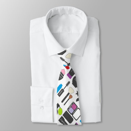 Funky Makeup Cosmetics Collage Pattern Stropdas (Gebonden)